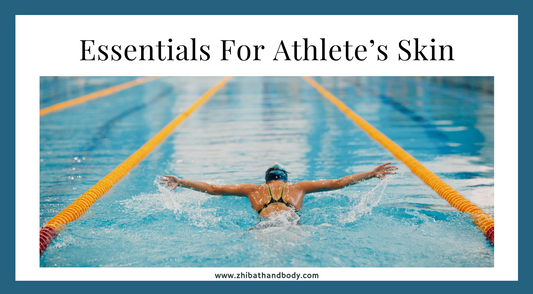 Image of athlete swimming in a pool for a blog post on skincare routines for athletes