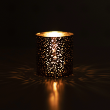Load image into Gallery viewer, Silver Peek-A-Boo Tumbler Candle